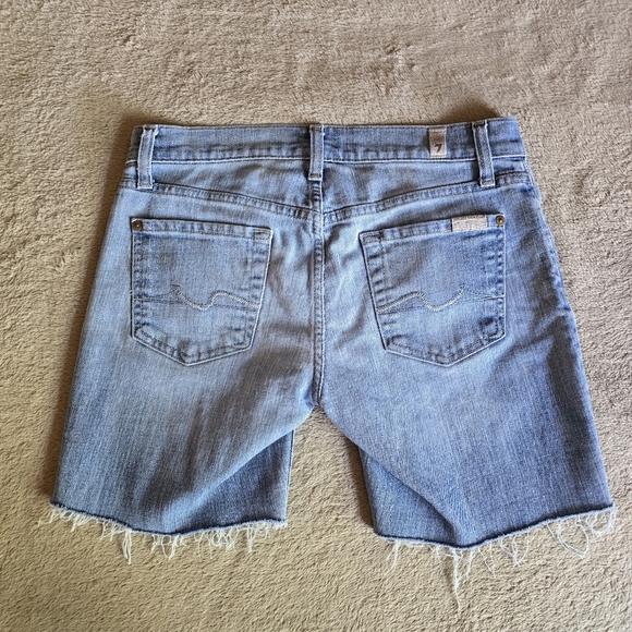 7 For All Mankind low rise cutoff denim shorts size 26 - Picture 5 of 11